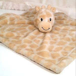 HB Hudson Baby soft & plush Giraffe 12" x 13" cream & tan blanket